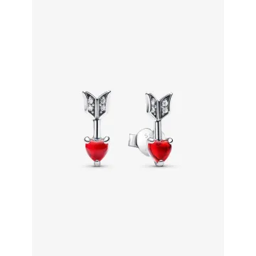 Clous d’Oreilles Flèche & Cœur en Verre de Murano