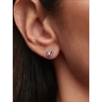 Clous d'Oreilles Cœurs Surélevés Roses