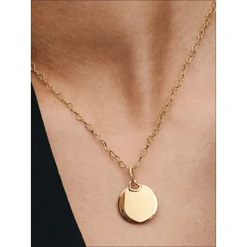 Charm Pendant Plaque Ronde Gravable