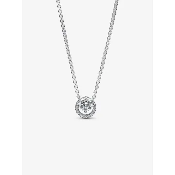 Collier Pendentif Halo Rond Scintillant