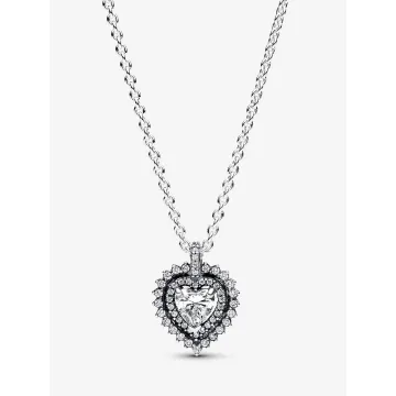 Collier à Pendentif Halo Cœur Scintillant