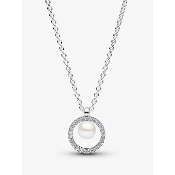 Collier Perle de Culture d'Eau Douce Traitée & Pavé