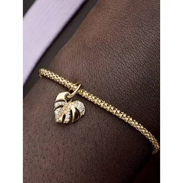 Charm Pendant Feuille de Monstera Scintillant