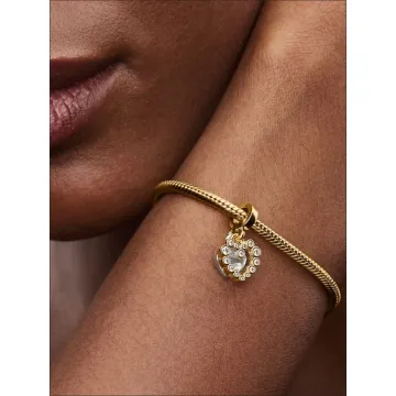 Charm Pendant Double Cœur Scintillant