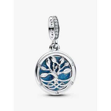 Charm Pendant Double Arbre de l'Infini Phosphorescent