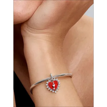 Charm Pendant Cœur Flèche Pivotante