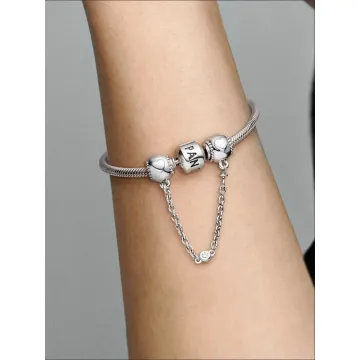 Charm Clip Chaîne de Confort Cœurs En Relief