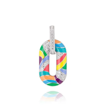 Pendentif Argent Laque 925 + Oxydes