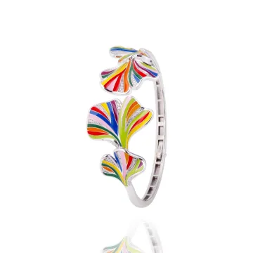 Bracelet Jonc Argent 925 Laque Et Oxydes