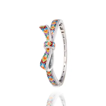 Bracelet Jonc Argent 925 Laque Et Oxydes
