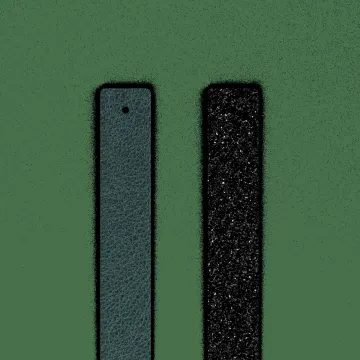 Les Georgettes Manchette Cuir Bleu Pétrole / Noir Glitter 14 Mm