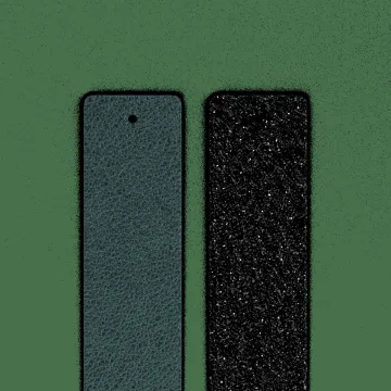 Les Georgettes Manchette Cuir Bleu Pétrole / Noir Glitter 25 Mm