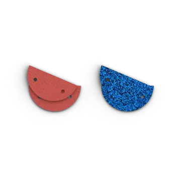 Les Georgettes Créoles Cuir Sépia / Paillettes Bleues 30 Mm