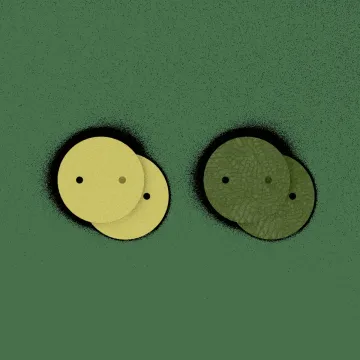 Les Georgettes Pendantes Cuir Anis Irisé / Avocat 25 Mm