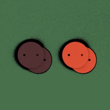 Les Georgettes Pendantes Cuir Prune / Orange Sanguine 25 Mm