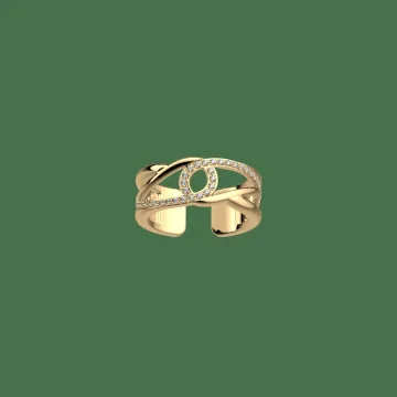 Les Georgettes Bague Small Laiton Finition Dorée Oxydes De Zirconium Dorée Dorée 8 Mm 56