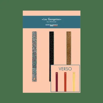 Les Georgettes Manchette Cuir Framboise Soft / Paillettes Multicolores, Paillettes Noires / Rouge, Magie / Champagne 8 Mm
