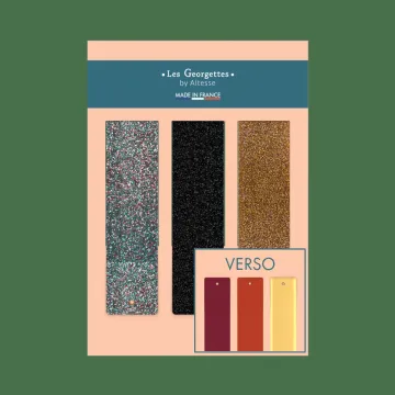 Les Georgettes Manchette Cuir Framboise Soft / Paillettes Multicolores, Paillettes Noires / Rouge, Magie / Champagne 25 Mm