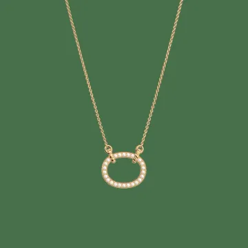 Les Georgettes Collier Laiton Doré À L'Or Fin, Oxydes De Zirconium Dorée Dorée 47