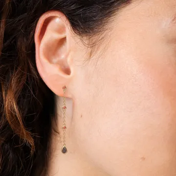 Les Cadettes Pendantes Laiton Finition Dorée, Oxydes De Zirconium Colorés Dorée Dorée, Colorés