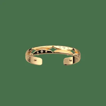 Les Georgettes Manchette Laiton Doré À L'Or Fin, Oxydes De Zirconium Dorée Dorée 8 Mm