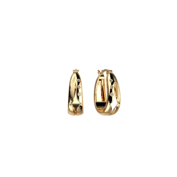 Les Georgettes Créoles Laiton Doré À L'Or Fin, Oxydes De Zirconium Dorée Dorée 8 Mm