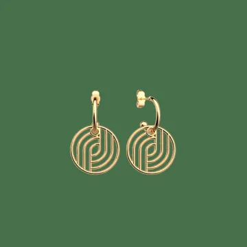 Les Georgettes Pendantes Laiton Doré À L'Or Fin Dorée Dorée 20 Mm