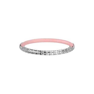 Les Georgettes Jonc Acier Inoxydable Finition Argentée, Résine Couleur Rose Argentée Argentée, Rose