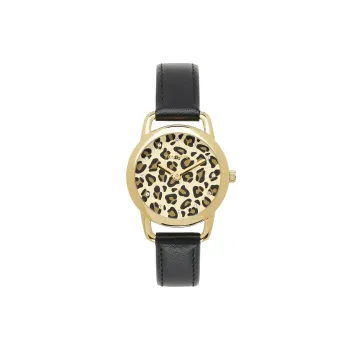 Montre Fontenay Rosanna Dore Noir Leopard