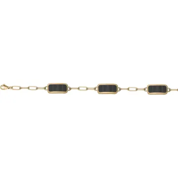 Phebus Homme - Bracelet Acier 316L Pvd Jaune, Carbone Forgé, 20+1.5Cm