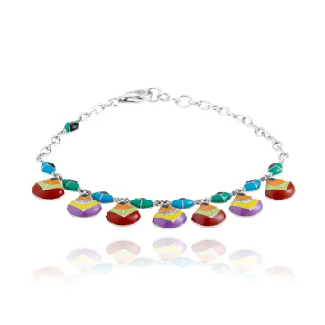 Bracelet Argent 925 Laque Et Oxydes De Zirconium 18Cm