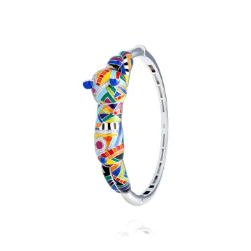 Jonc Argent 925 Laque Et Oxydes De Zirconium