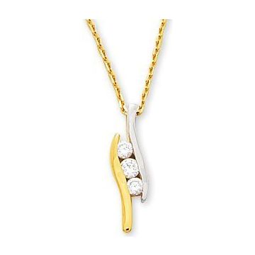 Collier Zirconium Or 375 millièmes Jaune