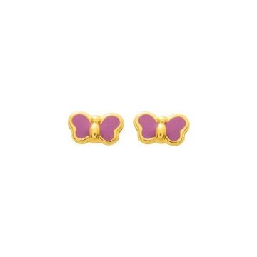 Boucles D'oreilles Laque Or 375 millièmes Jaune Pb À Vis