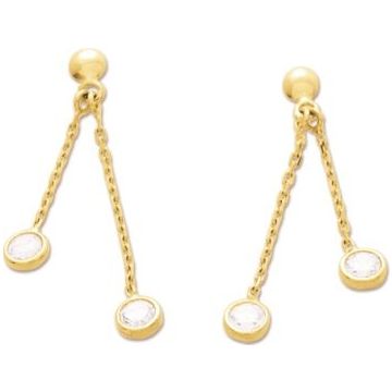 Boucles D'oreilles Or 375 millièmes Jaune Zirconium