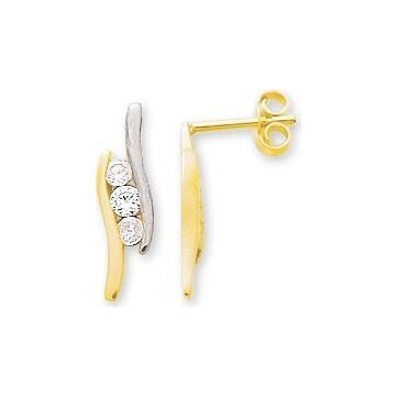 Boucles D'oreilles Or 375 millièmes Jaune Zirconium
