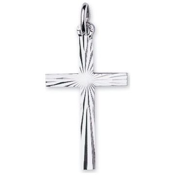 Pendentif Croix Or 375 millièmes Blanc