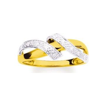 Bague Zirconium or375 jaune rhodium