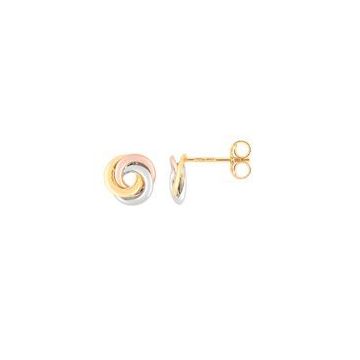 Boucles D'oreilles Clous Tout or Or Jaune Blanc Rubis