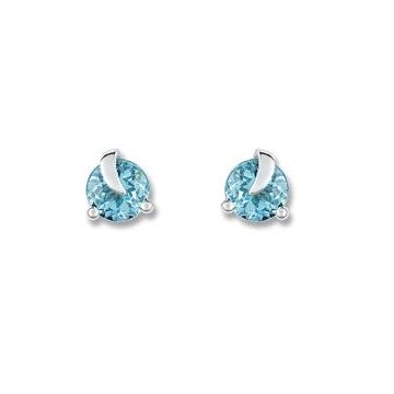 Boucles D'oreille Puce Topaze 1,19 Or Blanc