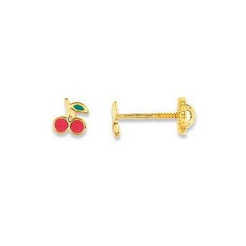 Boucles D'oreille Puce Vis Laque Or Jaune