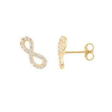 Boucles D'oreilles Clous Oxyde De Zirconium Or Jaune