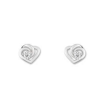 Boucles D'oreille Puce Oxyde Or Blanc