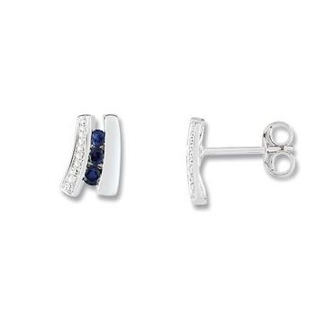 Boucles D'oreilles Clous Saphir 0.19 Gris or 375
