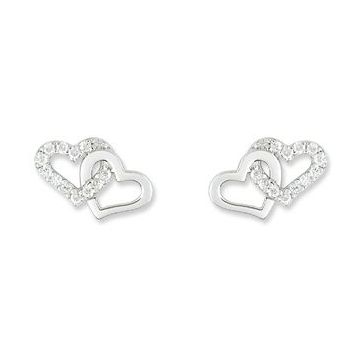 Boucles D'oreille Clous Oxyde Or Blanc