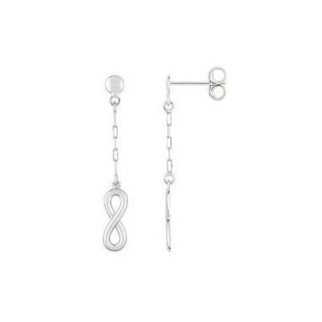 Boucles D'oreilles Pendantes Tout Metal Or Blanc