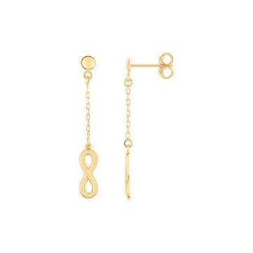 Boucles D'oreilles Pendantes Tout Metal or Jaune