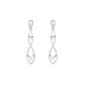 Boucles D'oreille Pendantes Or Blanc