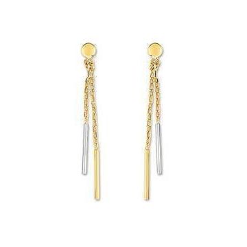 Boucles D'oreille Pendantes Bicolore