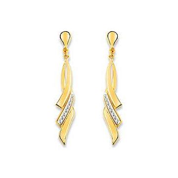 Boucles D'oreille Pendantes Bicolore